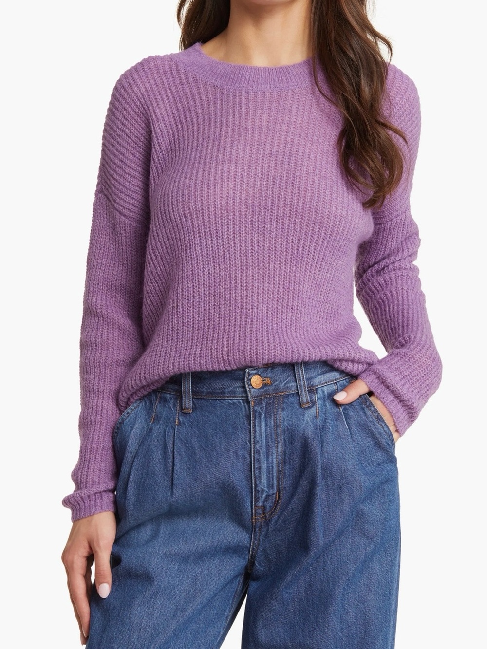 Madewell Heather Amethyst Crewneck Sweater Medium Alpaca Blend
